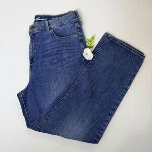 Eddie Bauer Womens Voyager High Rise Crop Jeans T16 Blue Stretch Denim